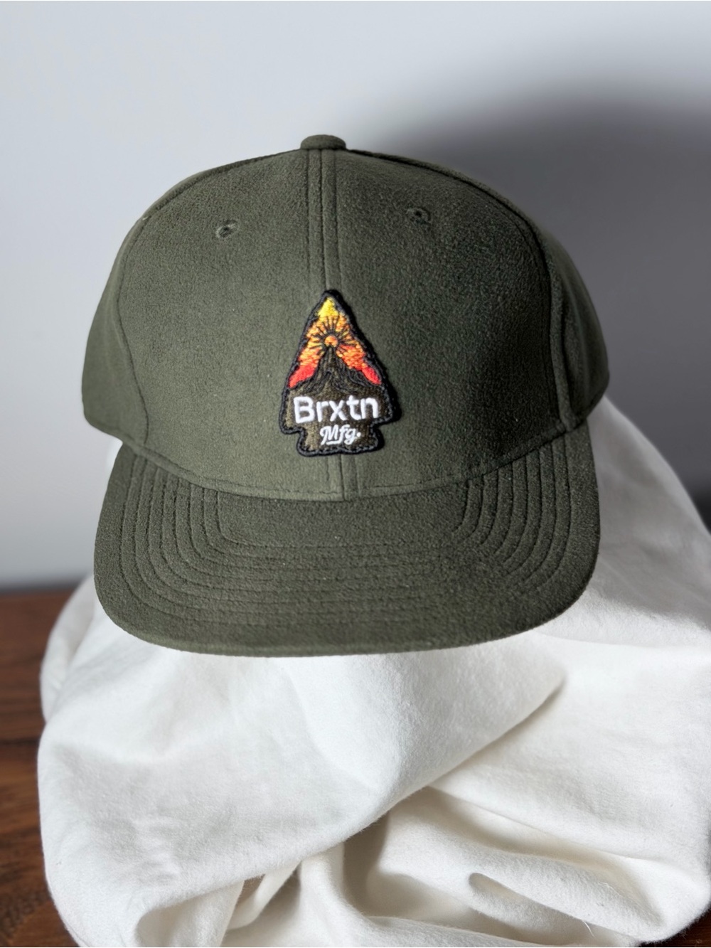 Brixton Olive Green Patch Cap with Sunset Embroidered Logo Never Worn - Picture 3 of 9